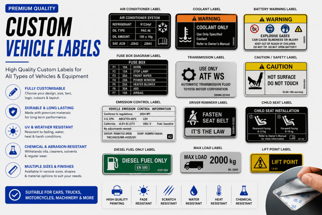 Custom Vehicle Labels — Bespoke Printing Service