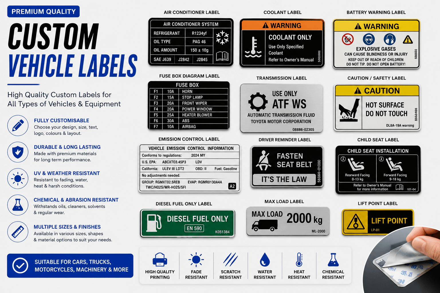 Custom Vehicle Labels — Bespoke Printing Service