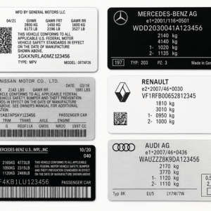 Replacement Door Pillar VIN Label For All Vehicles Brands