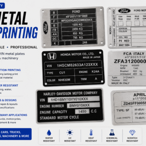 Printed VIN Metal Plate Replacement For All Vehicles Brands
