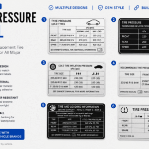 Tyre Pressure Label Replacement For All Vehicles Brands